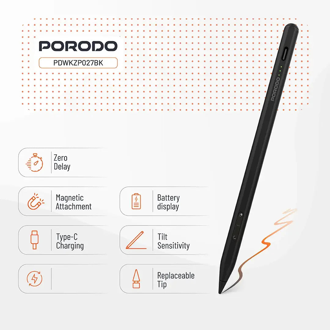 Porodo Magnetic Pen for iPad - PD-WKZP027-WH