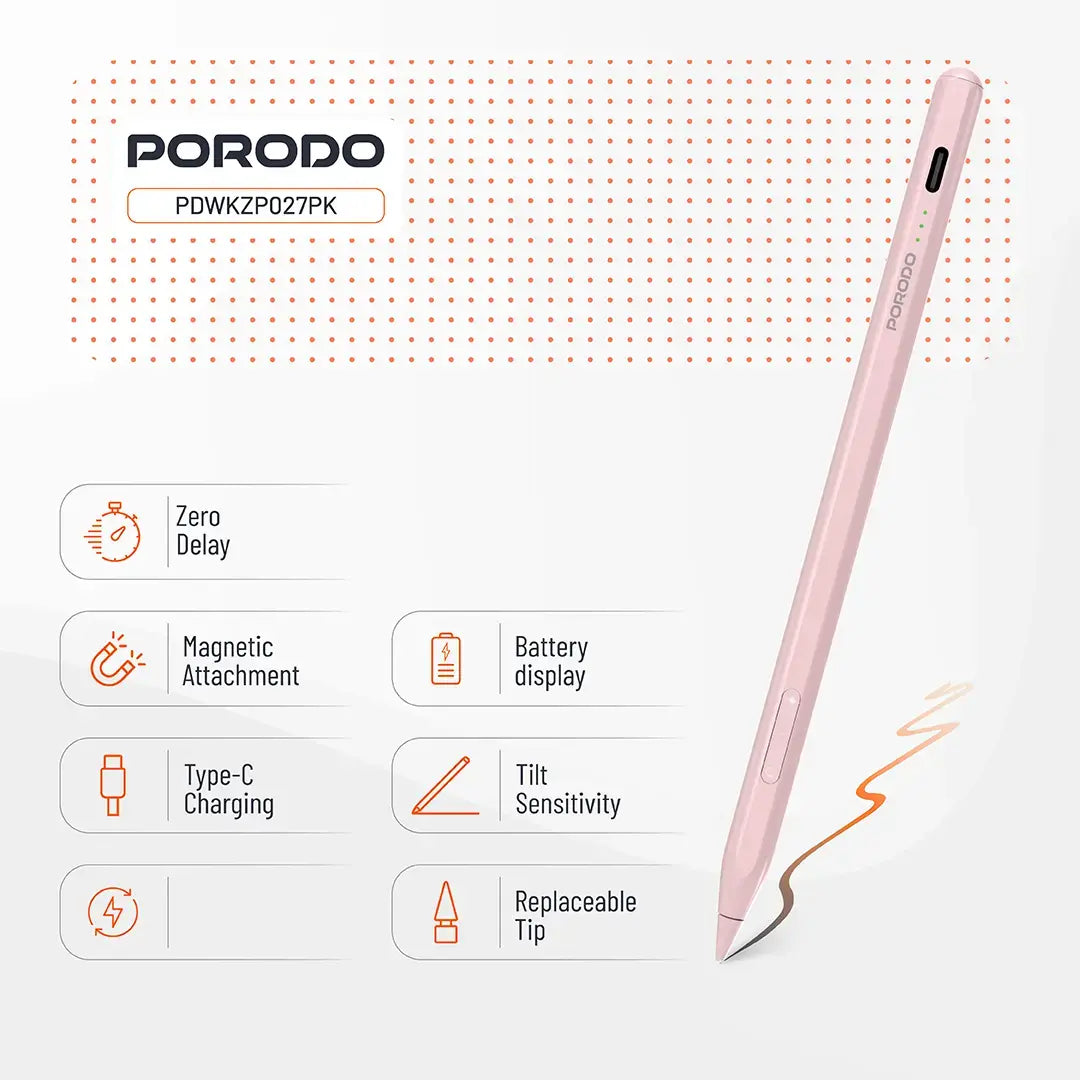 Porodo Magnetic Pen for iPad - PD-WKZP027-WH