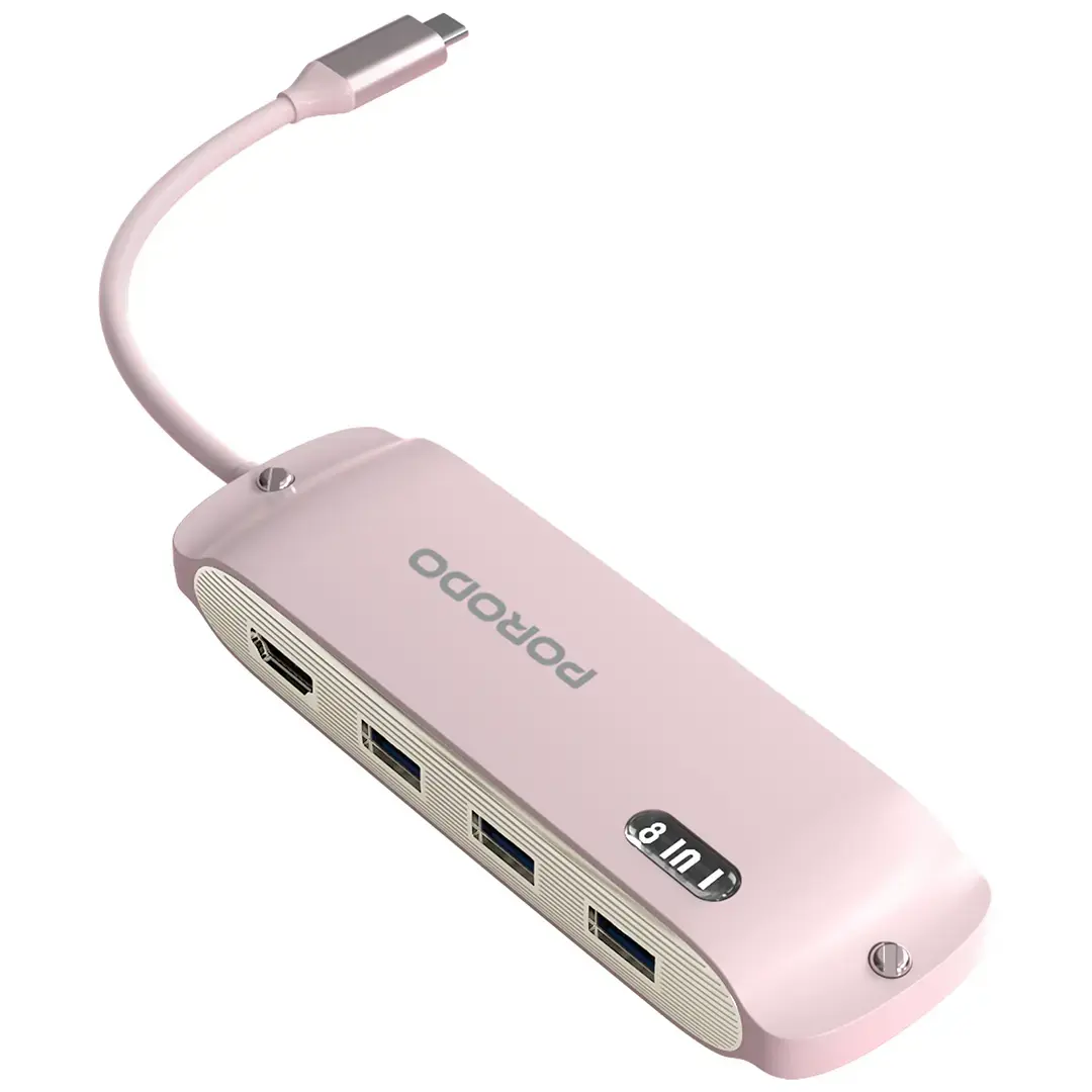 Porodo Malone Multi-Port USB-C HUB - PDBS8HPK
