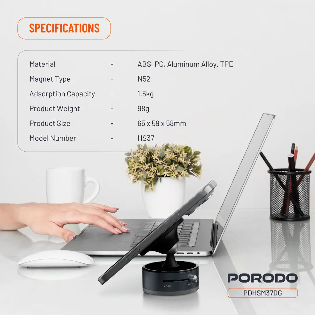 Porodo Multi-Surface MagSafe Phone Mount - PDHSM37DG