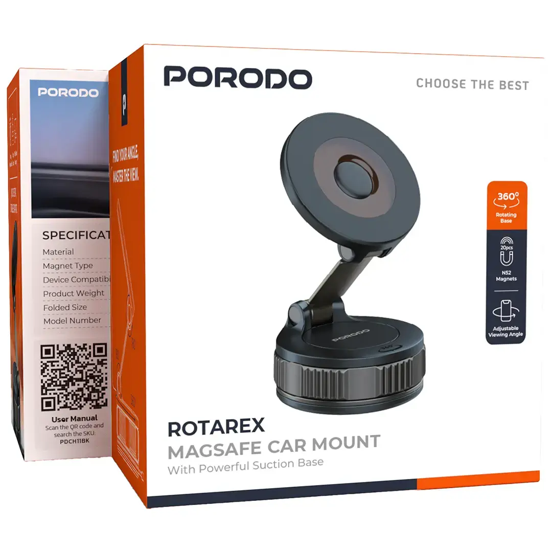 Porodo Rotares Megsafe Car Mount - PDCH11BK