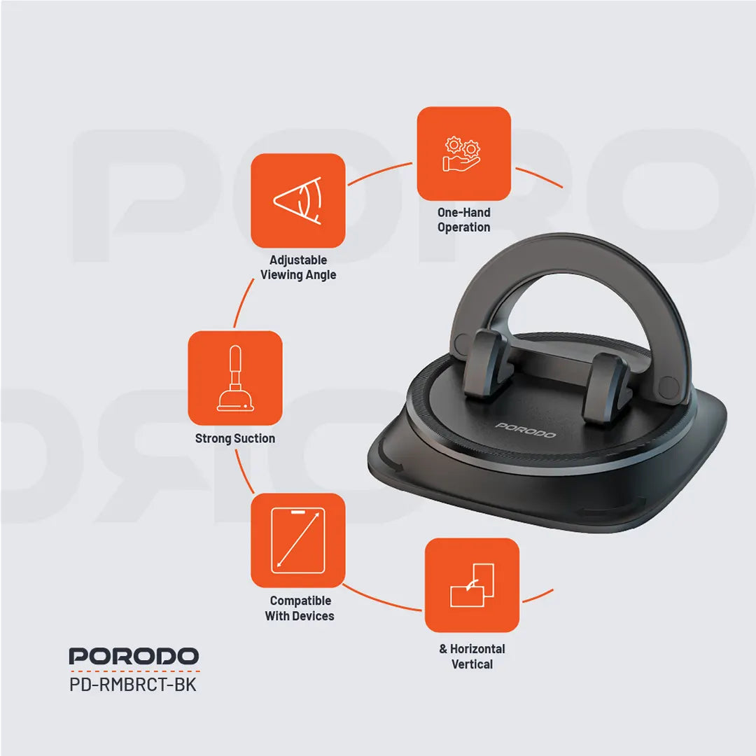 Porodo Rotatable Mobile Phone Bracket - PD-RMBRCT-BK