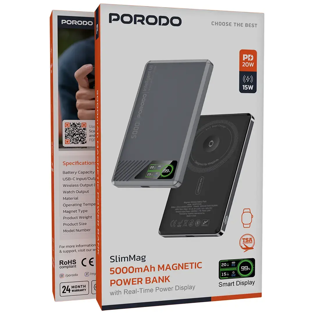 Porodo SlimMag 5000mAh Magnetic Power Bank - PDPBFCH094GY