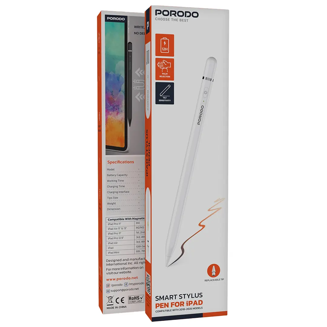 Porodo Smart Stylus Pen for Ipad - PDSPP7CWH