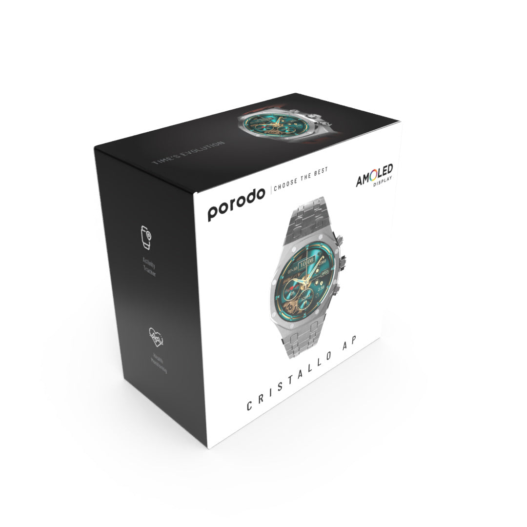 Porodo Cristallo AP Smart Watch - PD-CRISTALLOAP-BK
