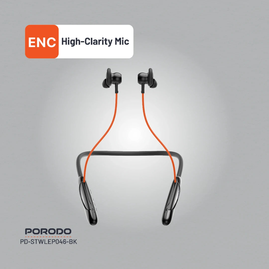 Porodo Echo Flex Magnetic Buds Hall-Switch Technology - PD-STWLEP046-BK