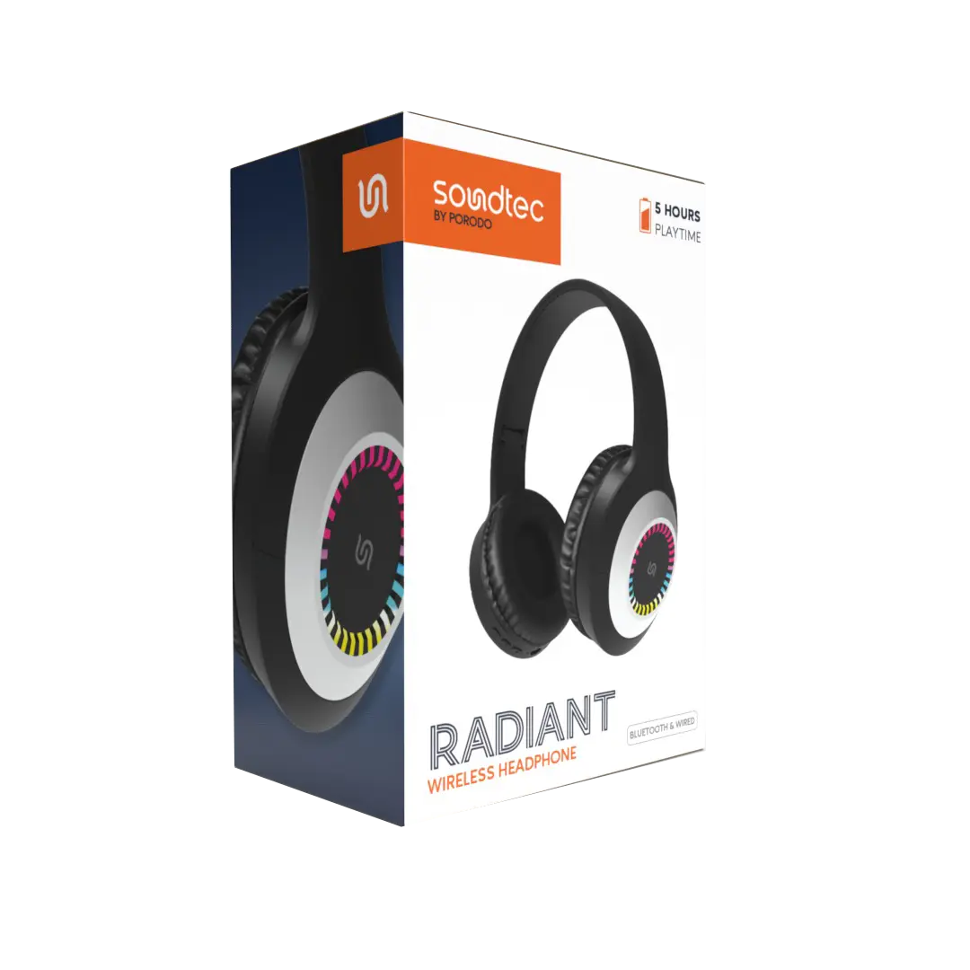 Porodo Soundtec Radiant Wireless Headphone - PD-STWLEP028-BK
