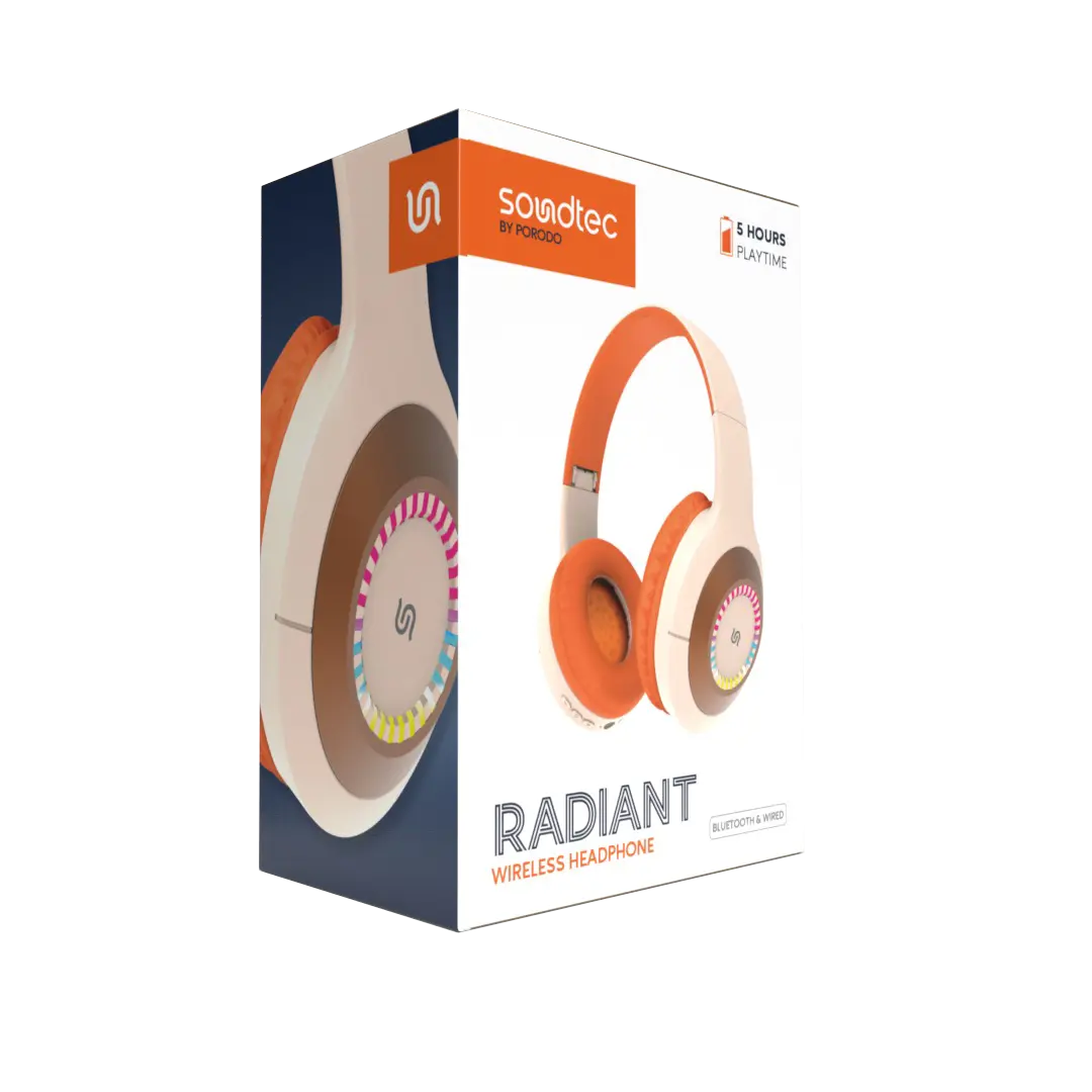 Porodo Soundtec Radiant Wireless Headphone - PD-STWLEP028-BK