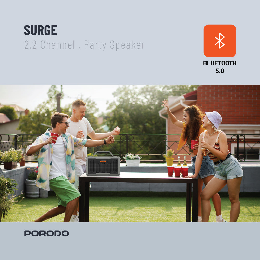 Porodo Soundtec Surge 2.2 Channel Party Speaker - PD-STPS100-BK