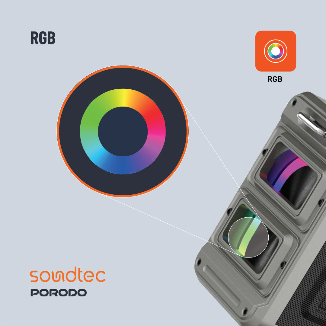 Porodo Soundtec Surge 2.2 Channel Party Speaker - PD-STPS100-BK