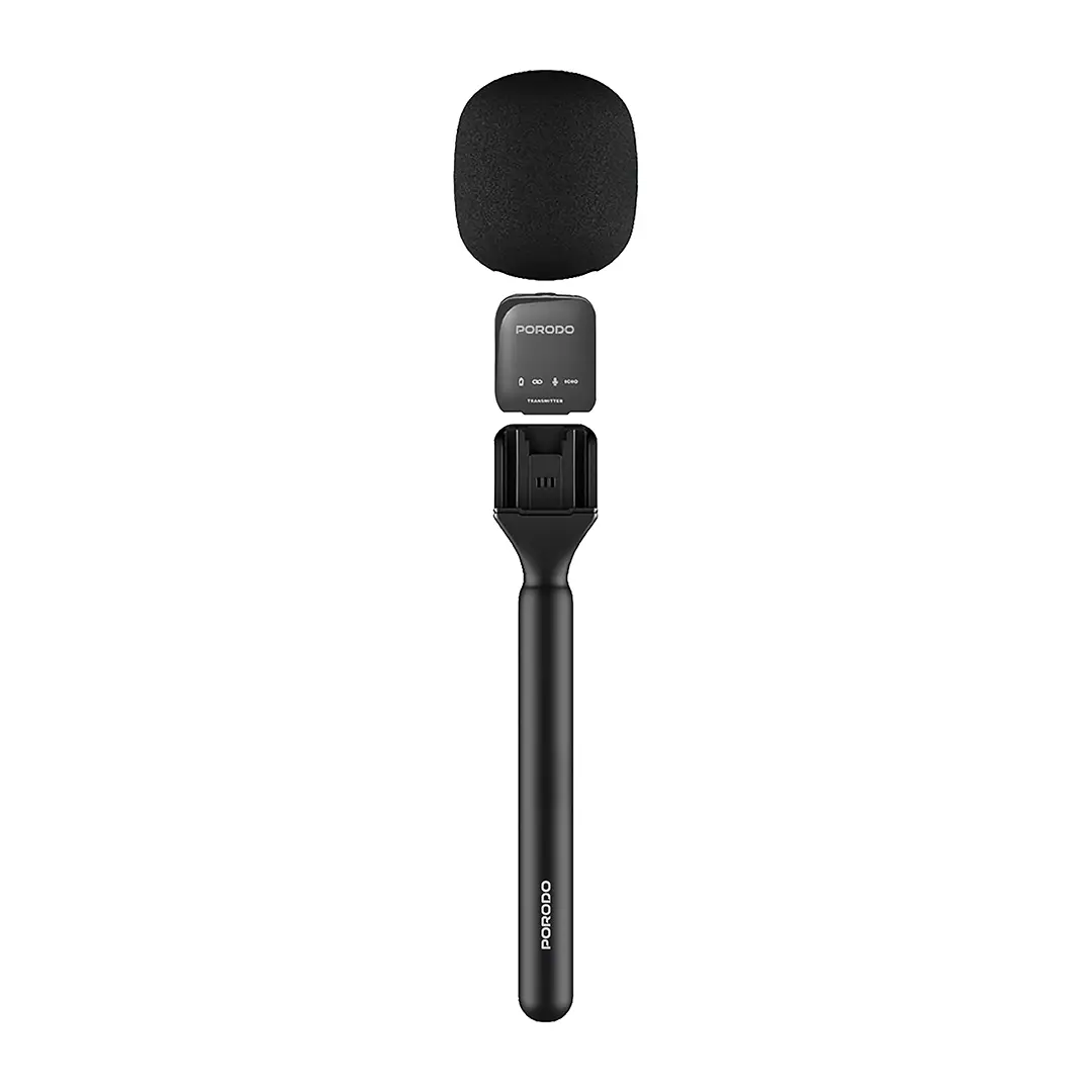 Porodo Two-Device Connect Handheld Lavalier Microphone - PD-LFST133-BK