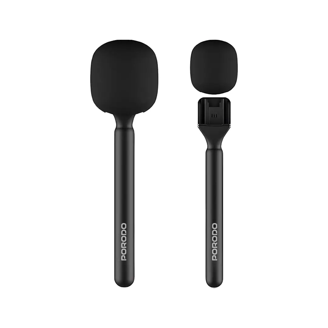 Porodo Two-Device Connect Handheld Lavalier Microphone - PD-LFST133-BK