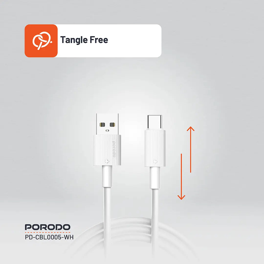 Porodo USB-A to USB-C Durable Charging Cable - PDCBL0005BK