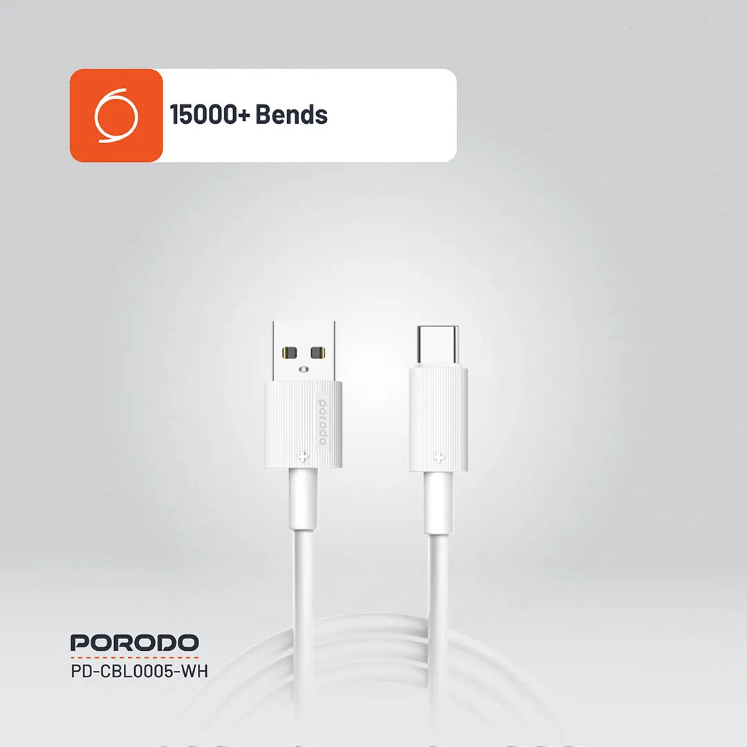 Porodo USB-A to USB-C Durable Charging Cable - PDCBL0005BK