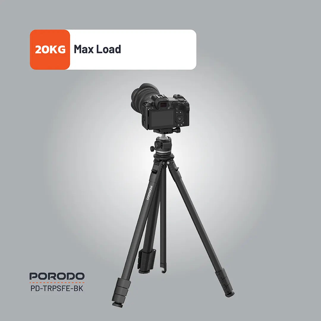 Porodo Ultra-Light Aluminum Tripod - PD-TRPSFE-BK