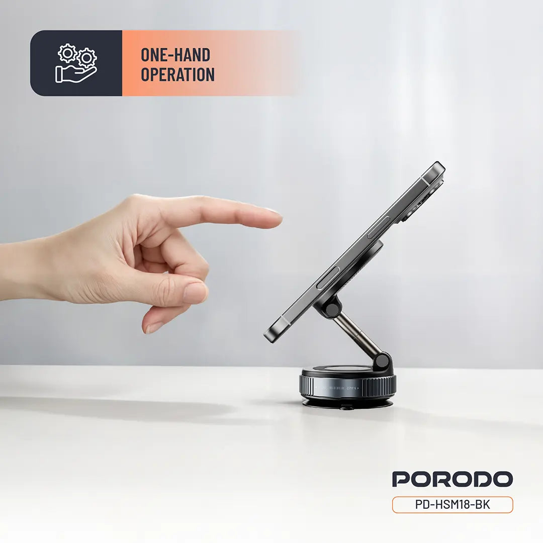 Porodo Vacuseal Rotate-Lock Magsafe Mount - PD-HSM18-BK