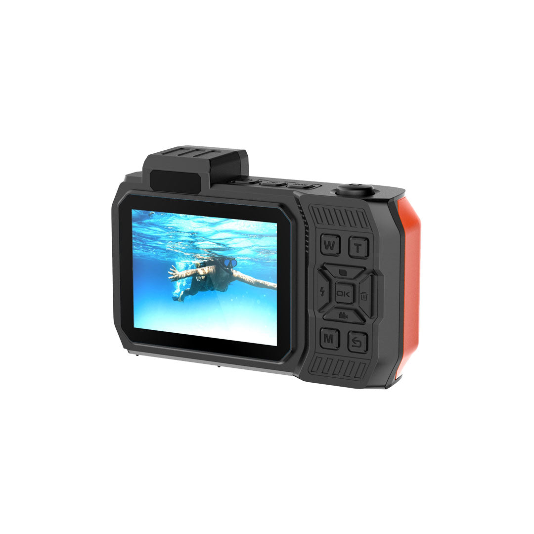 Porodo Waterproof Digital Camera Dual Screen & 18x Zoom - PD-CAMIP68-BK