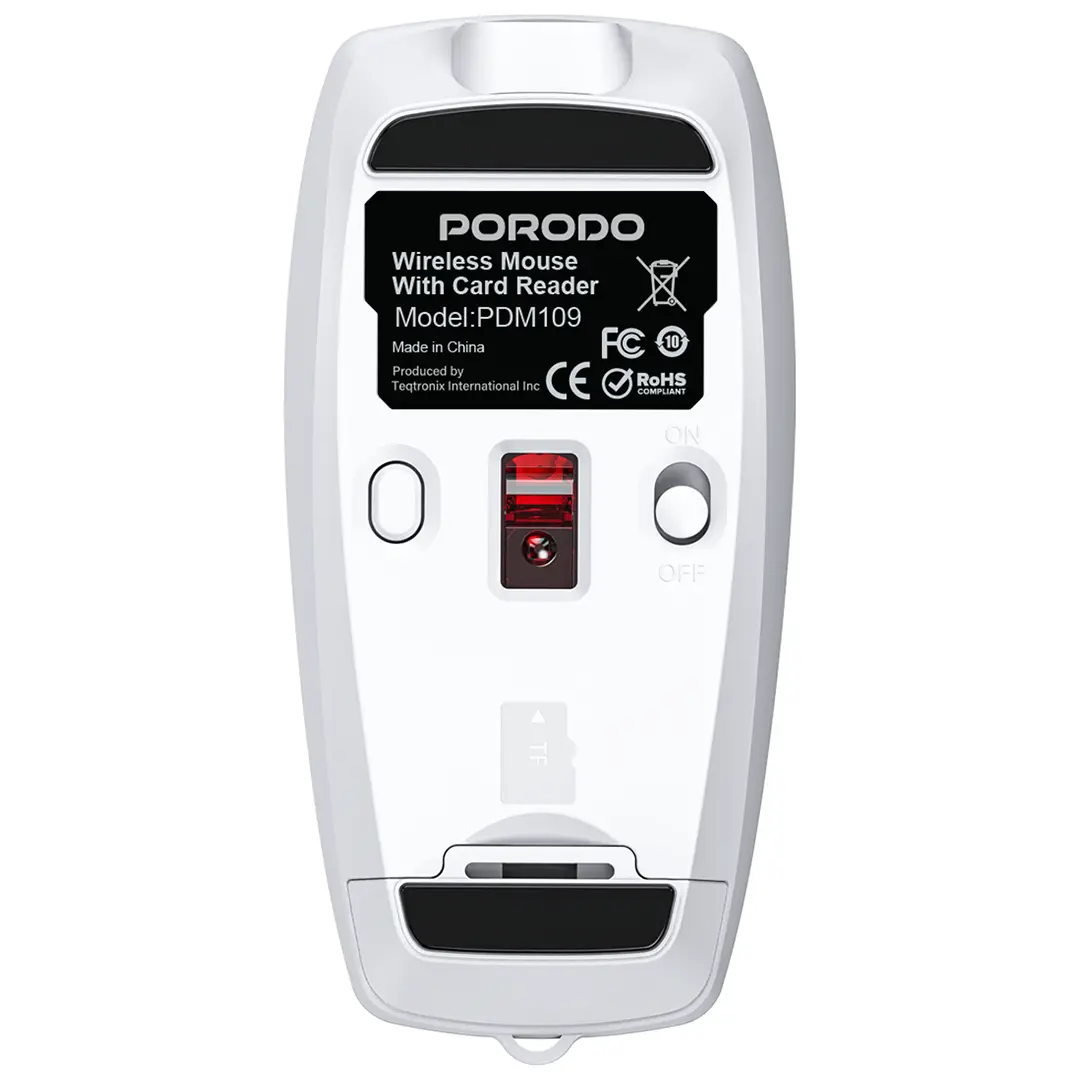 Porodo Wireless Mouse 1600DPI with Card Reader - PDM109SL