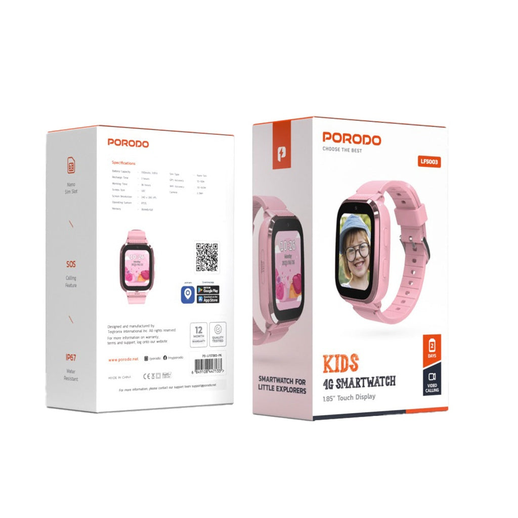 Porodo Kids 4G Smart Watch with GPS & Camera – LFS003
