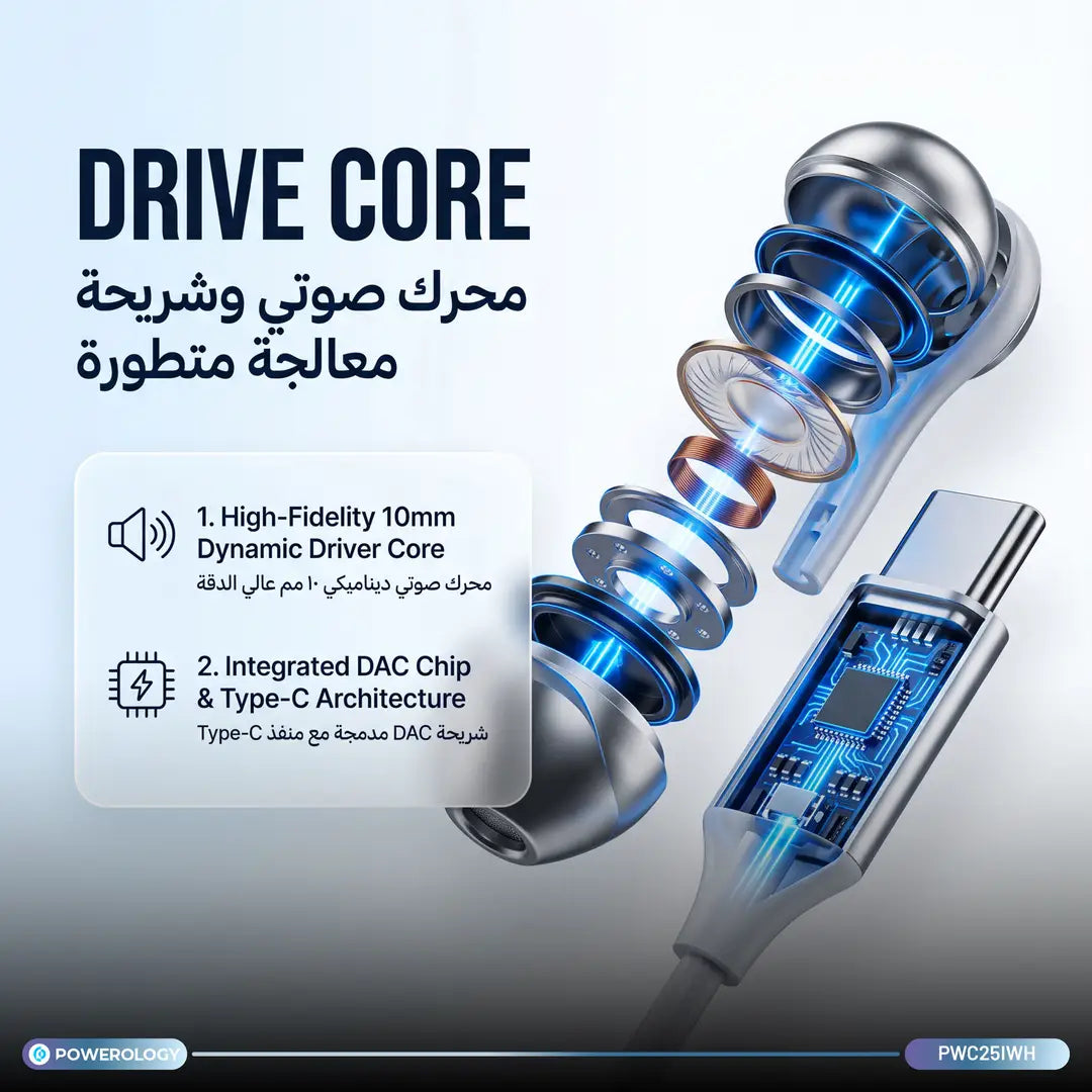 Powerology LACE High-Fidelity Earphones - Black