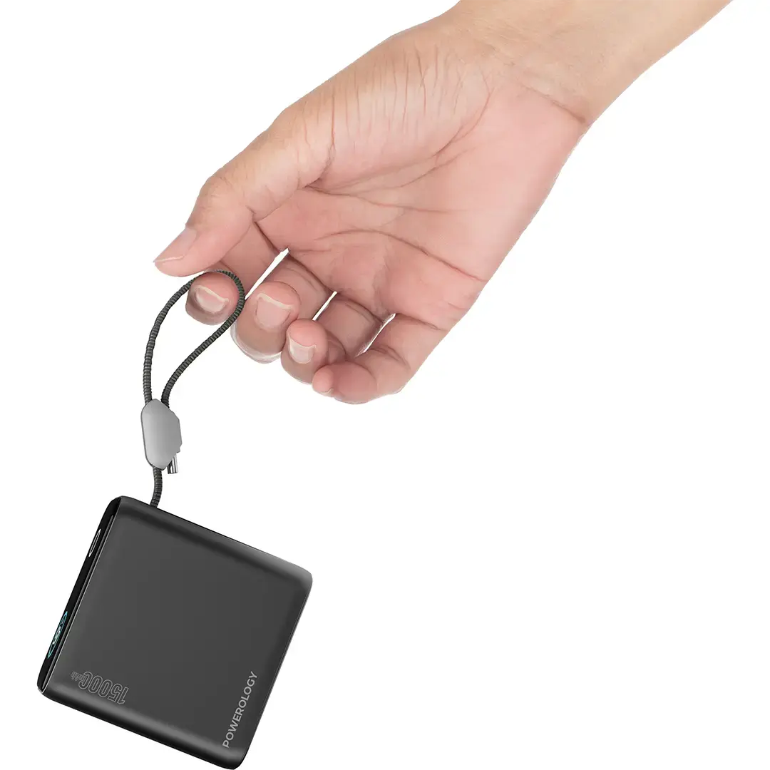 Powerology 15000mAh Mini Power Bank - PPBCHA60BK - Black