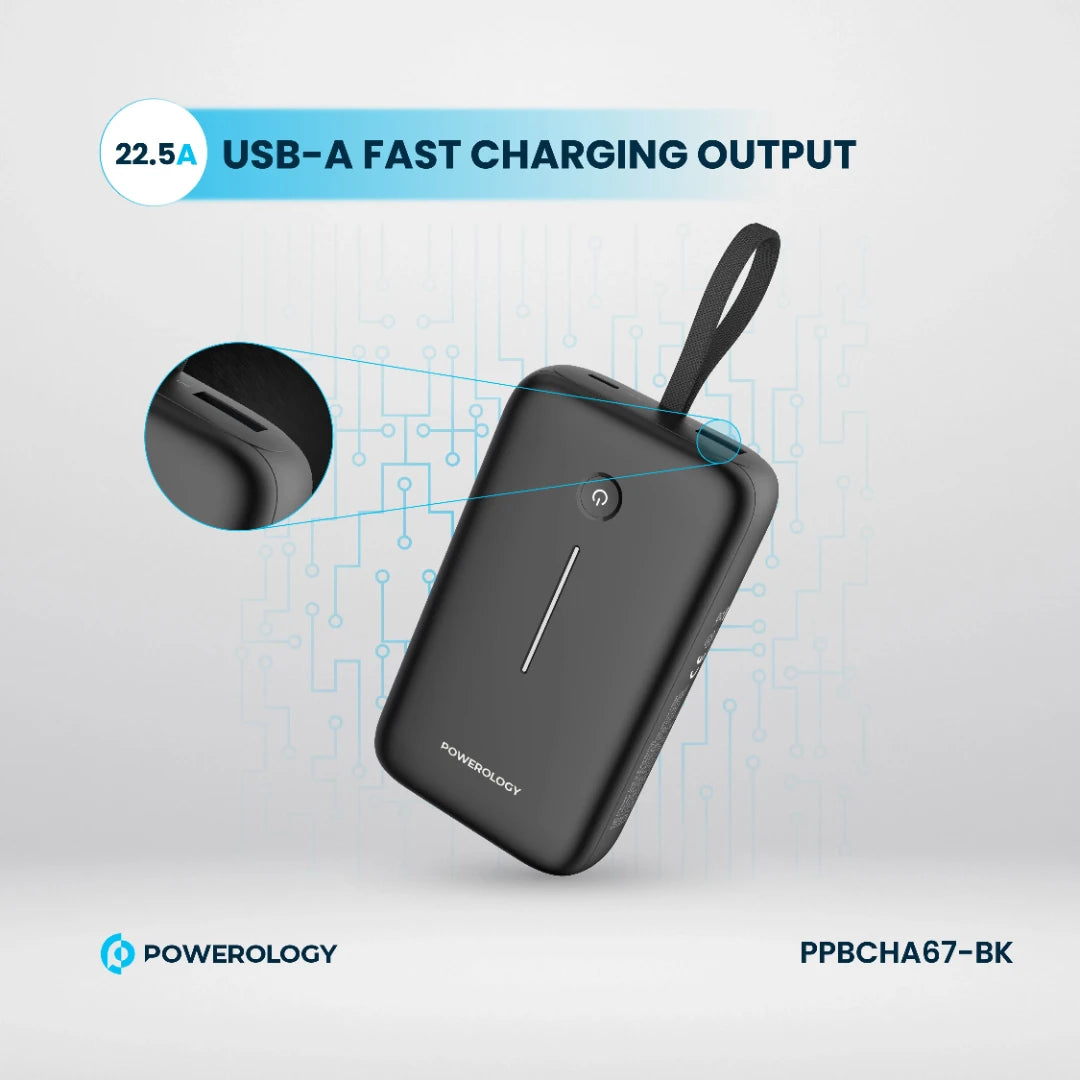 Powerology 20000mAh Power Bank - PPBCHA67BK - Black