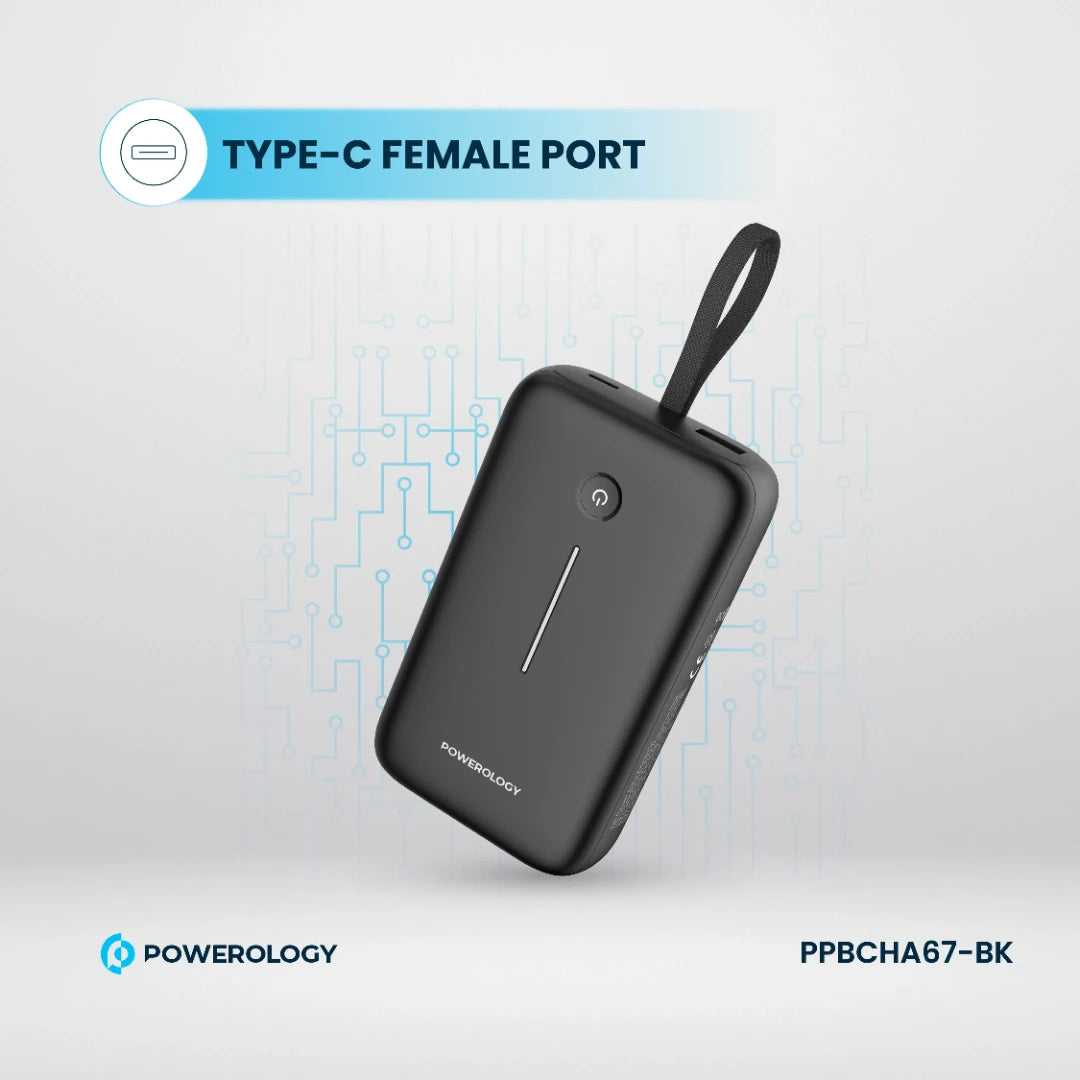 Powerology 20000mAh Power Bank - PPBCHA67BK - Black