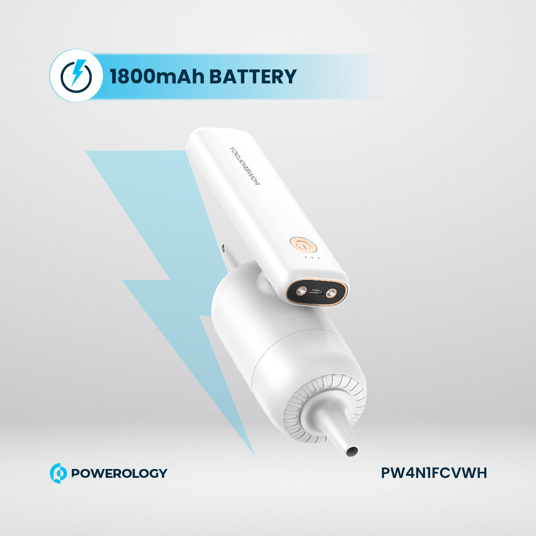 Powerology منفاخ هواء يدوي متعدد الوظائف - PW4N1FCVWH - أبيض