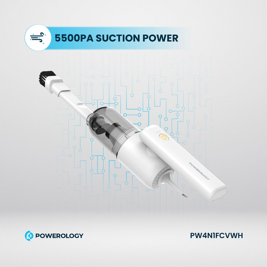 Powerology منفاخ هواء يدوي متعدد الوظائف - PW4N1FCVWH - أبيض