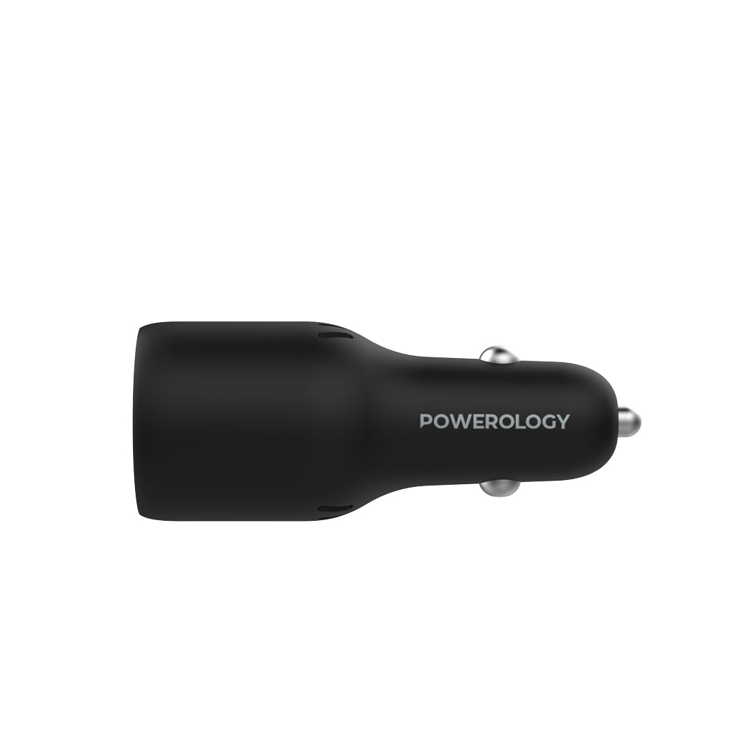 Powerology Dual Port Car Charger - PCCSR013 - Black