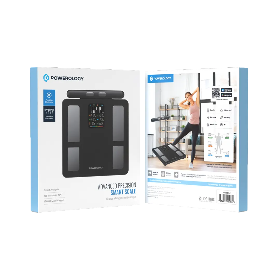 Powerology ميزان ذكي متطور عالي الدقة - P8EBSCALE - أسود