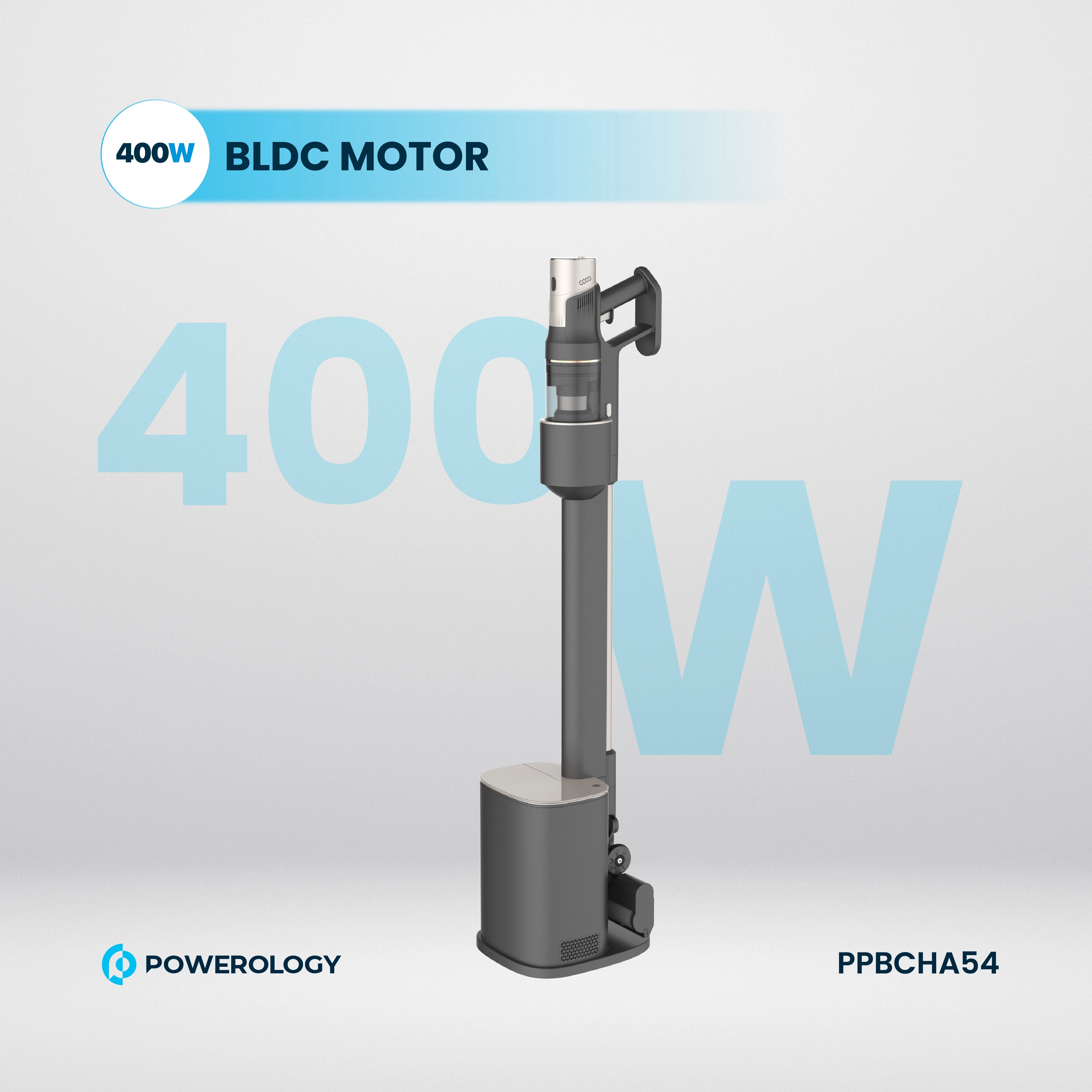 Powerology Cordless Vacuum Auto-Disposal Charging - PPBCHA54 - Black