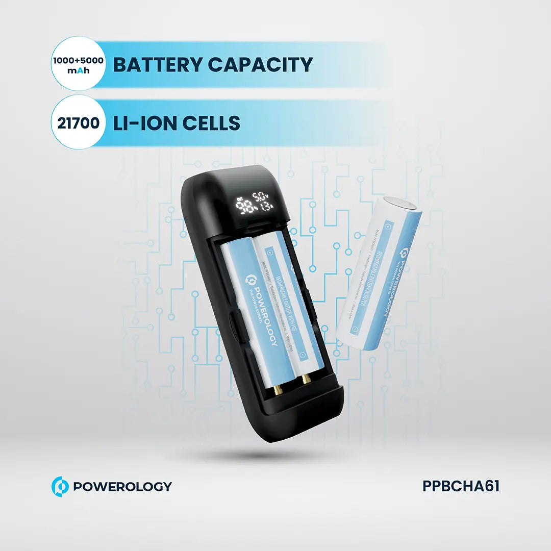 Powerology Diy Cell 10000+5000mAh Powerbank - PPBCHA61 - Grey