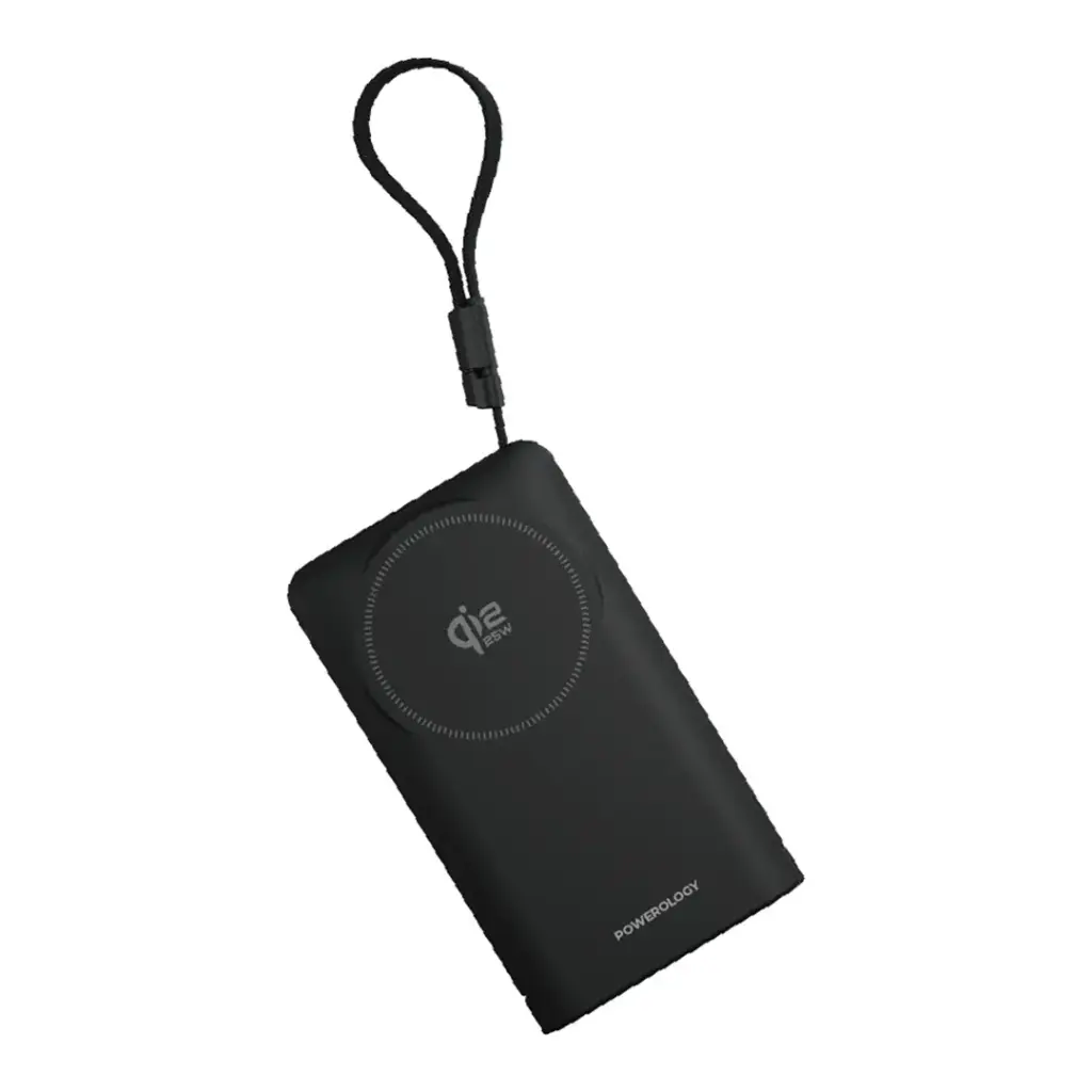 باور بنك Powerology FlipMag سعة 10000 مللي أمبير مع MagSafe - أسود