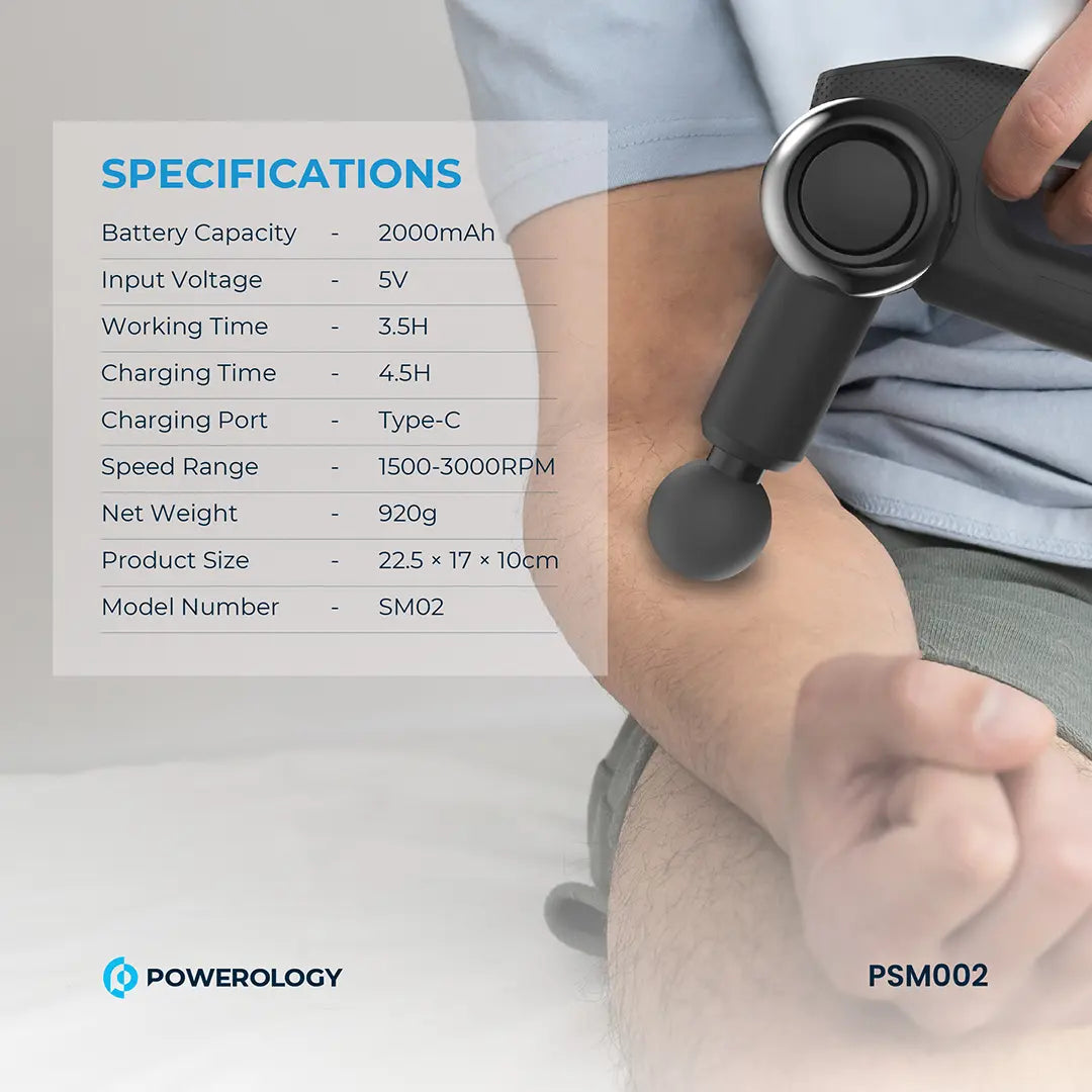 Powerology جهاز تدليك الجسم بالكامل - PSM002 - أسود