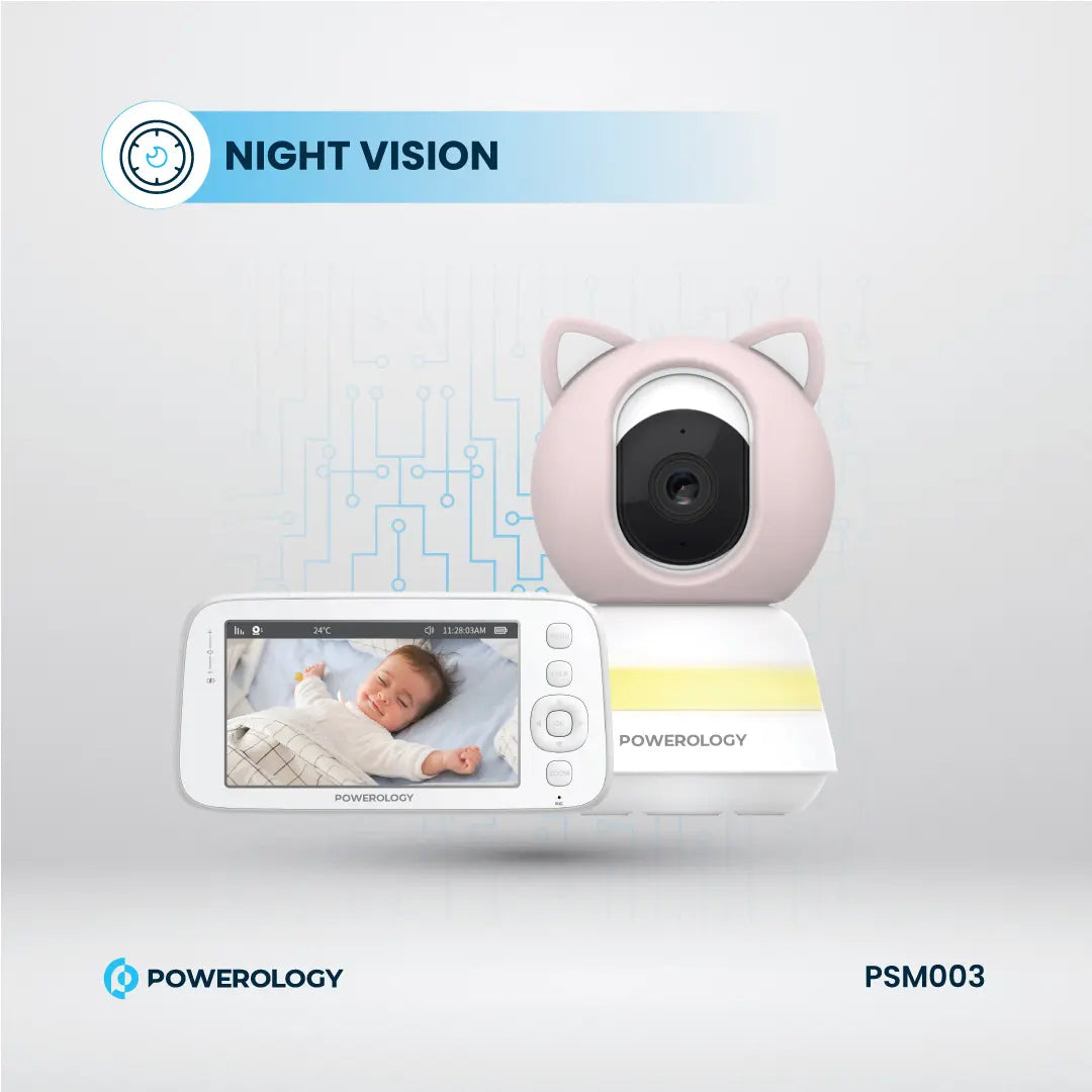 Powerology Monitor & App Baby Camera - PSM003 - Blue & Pink