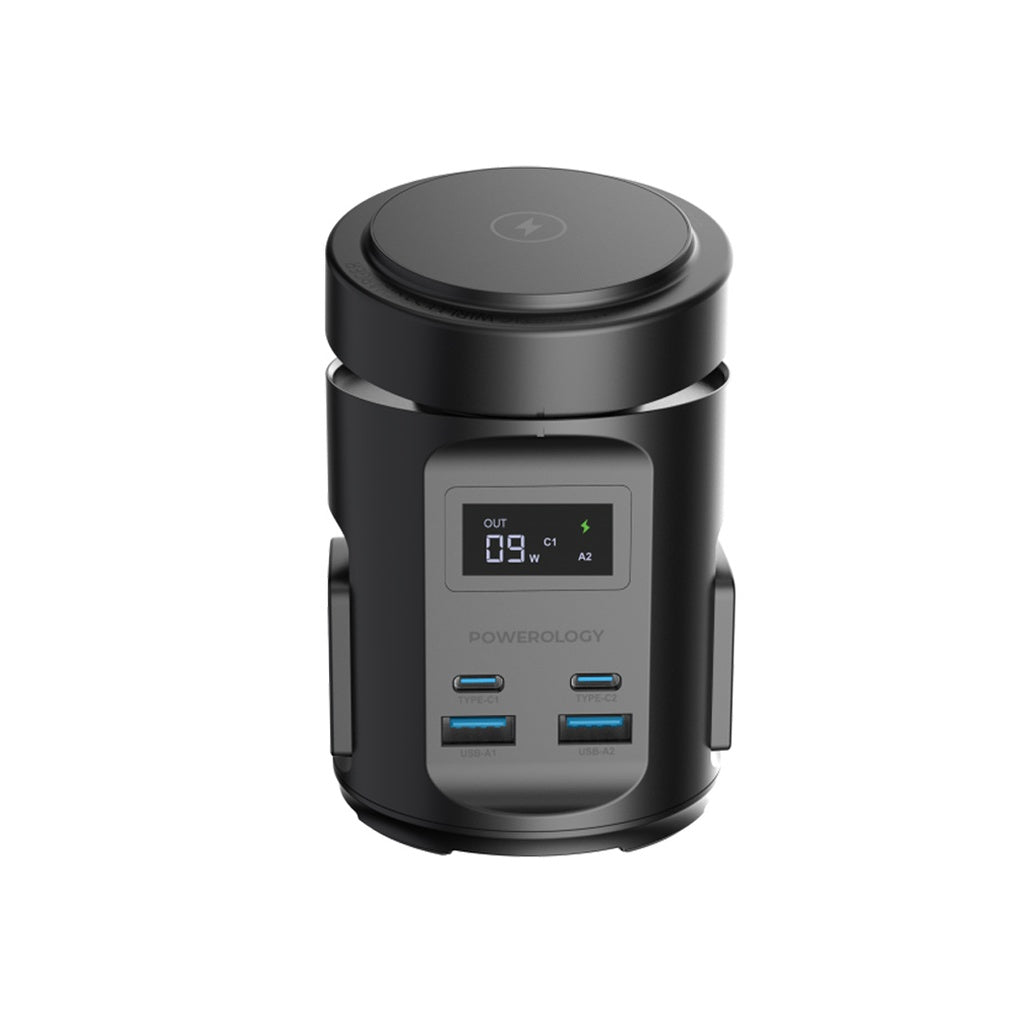 Powerology Magsafe Power Hub USB-C Power Delivery And USB-A QC 3.0 - PWCUQC014 - Black