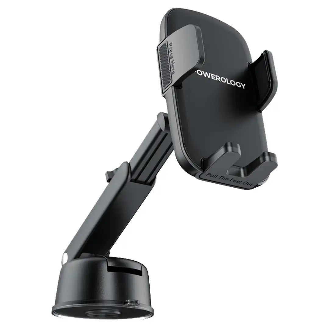 Powerology Raven Auto-Clamping Car Phone Mount - PWRLX08BK - Black