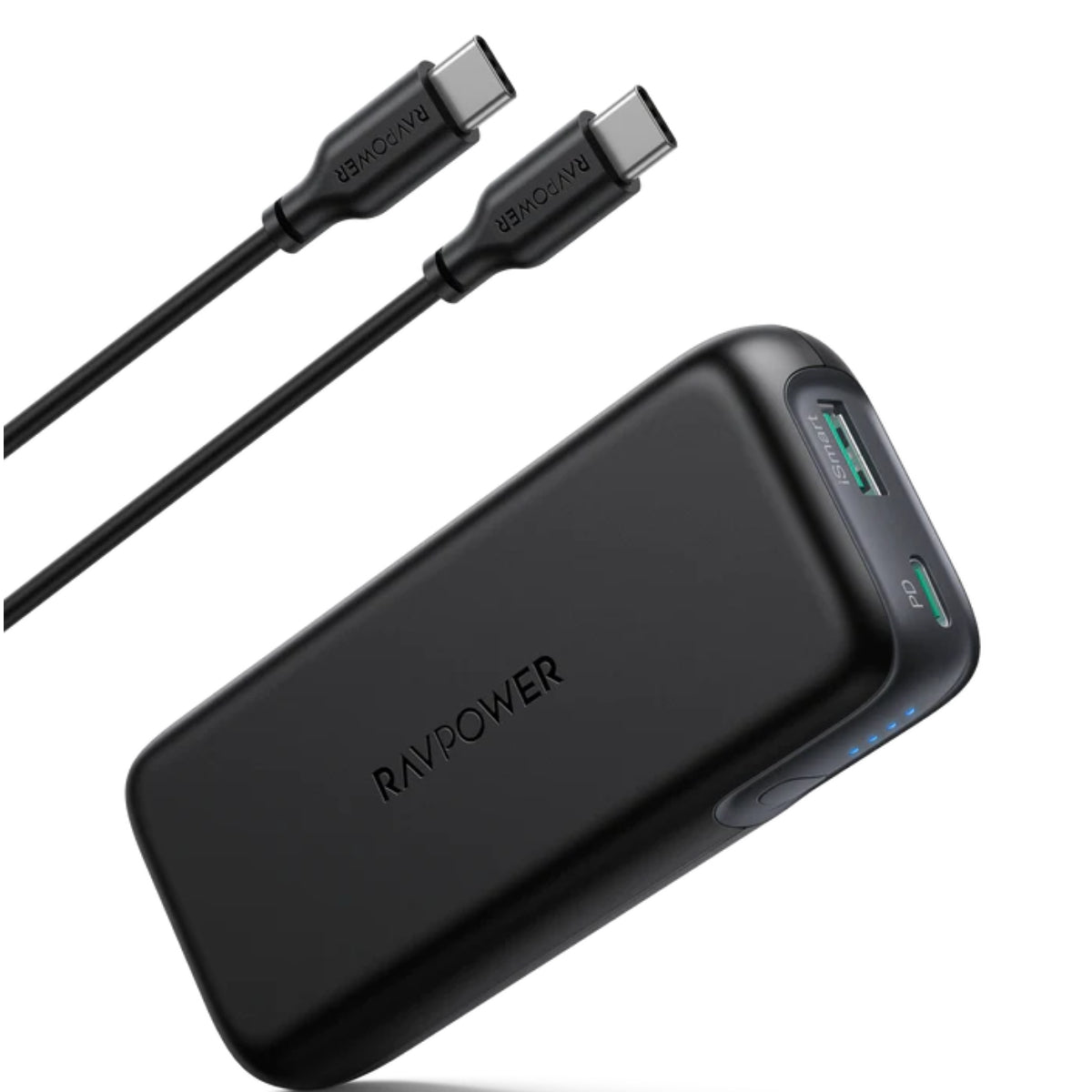 RAVPower PD Pioneer 10000mAh 20W 2-Port Power Bank in black