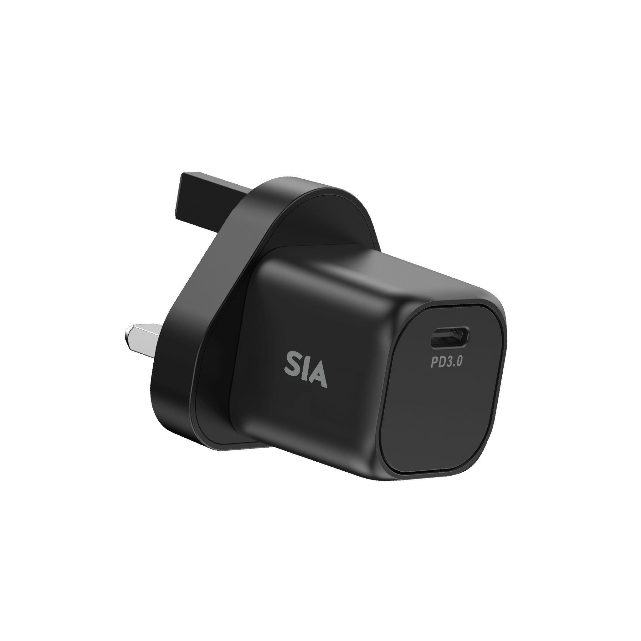 SIA MINI WALL CHARGER GAN PD/PPS 35W TYPE-C PORT WITH C-C CABLE 1M BLACK-UK - SIVB35WUKP1