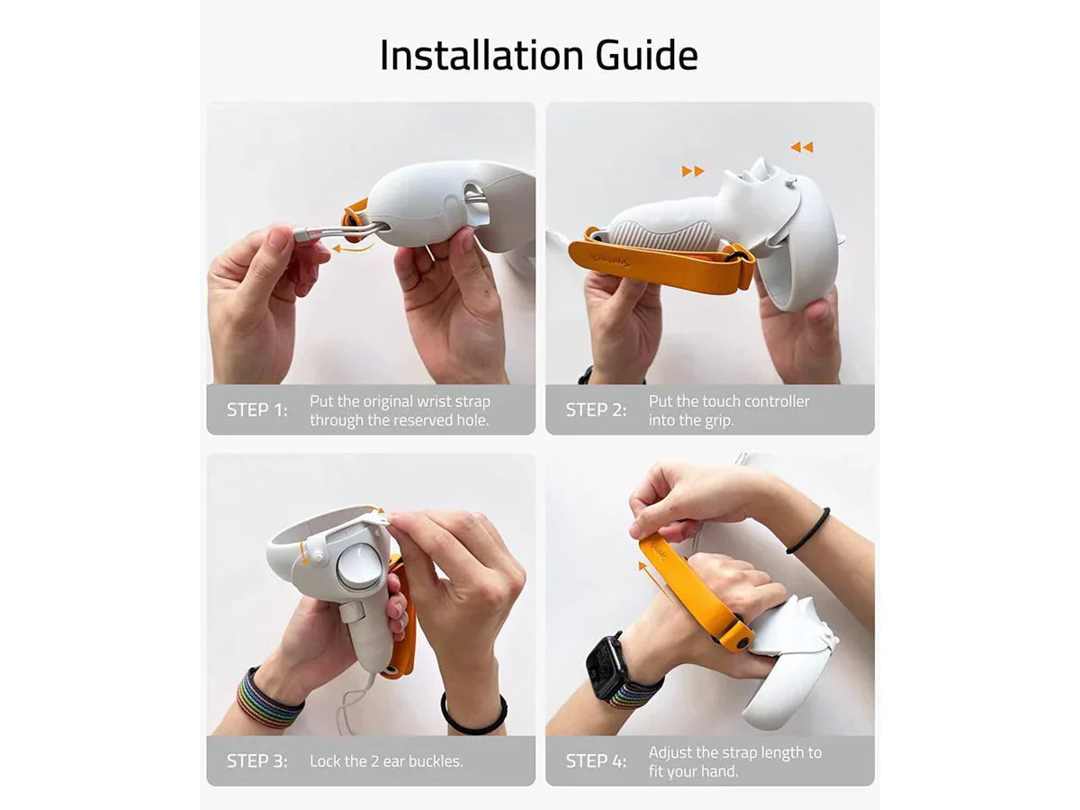 Syntech VR Touch Controller Grips Cover Compatible with Meta/Oculus Quest - White