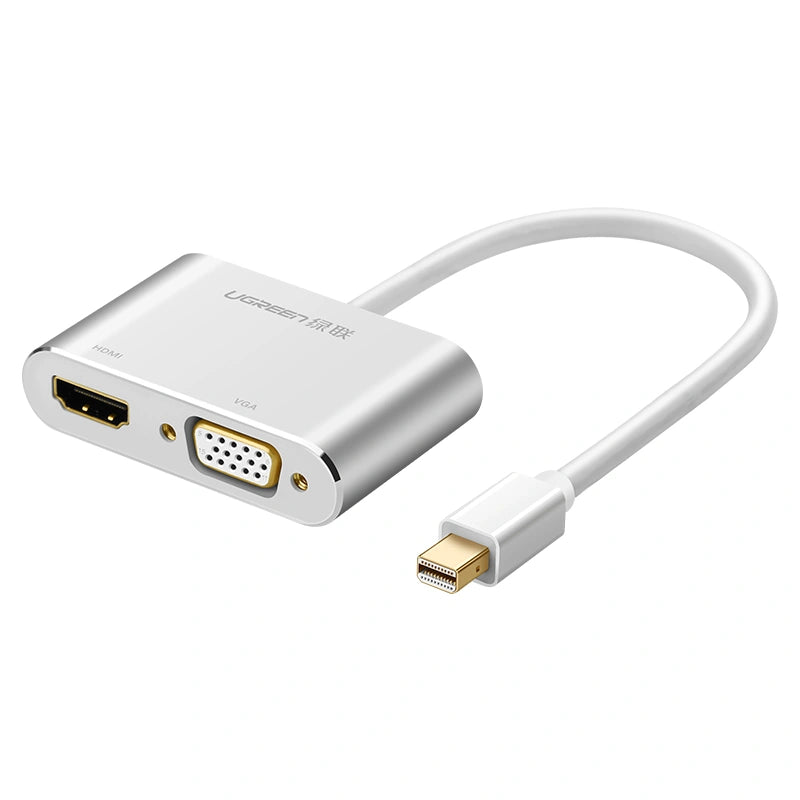 UGREEN محول Mini DP إلى HDMI + VGA (فضي) - MD115