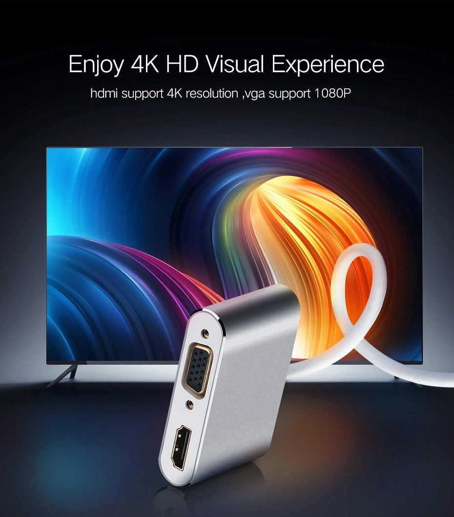 UGREEN محول Mini DP إلى HDMI + VGA (فضي) - MD115