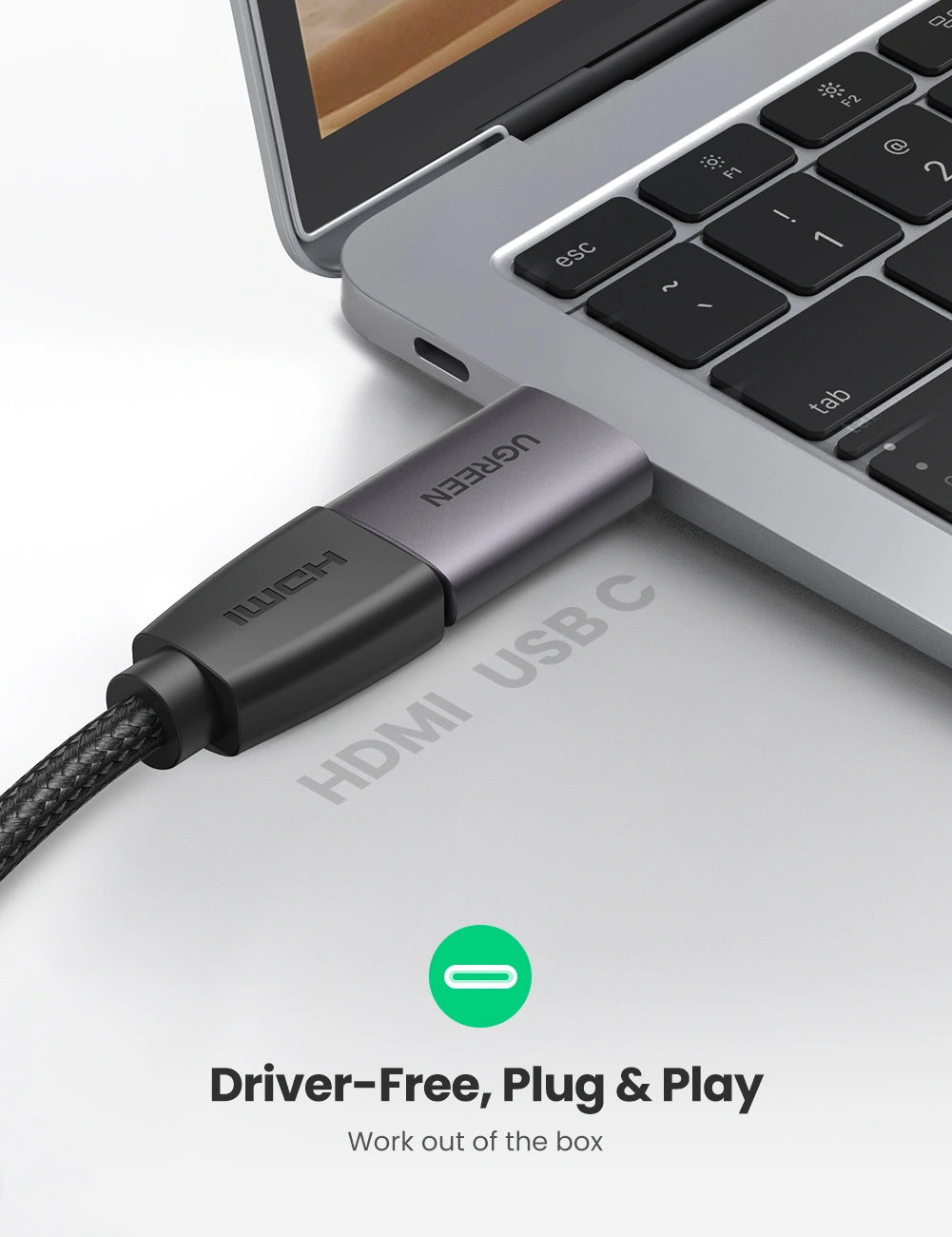 UGREEN محول USB-C إلى HDMI (رمادي فضائي) US320 - US320