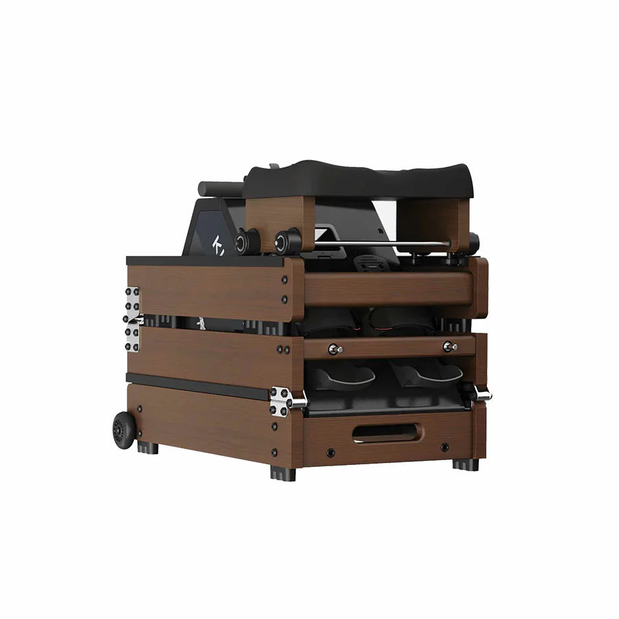 Water rowing machine WR20, with Tri-fold patent, water resistance. . Walnut color.