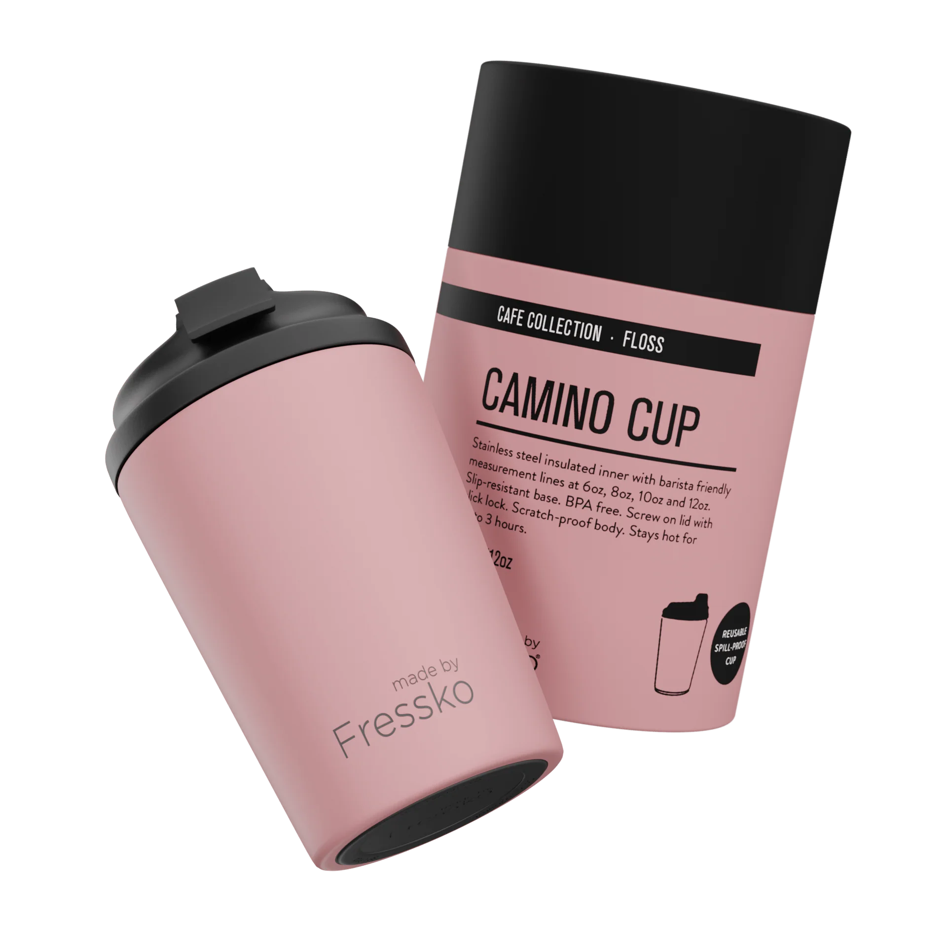 FRESSKO Camino 340ml / 12oz Cup - Stainless Steel - Floss
