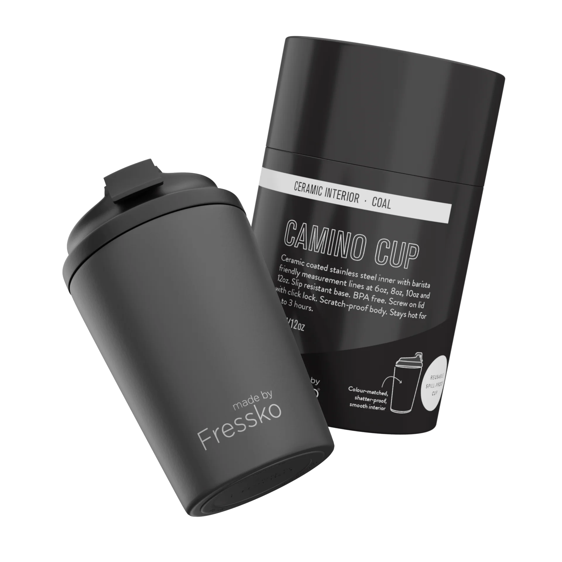 FRESSKO Camino 340ml / 12oz Cup - Ceramic - Coal