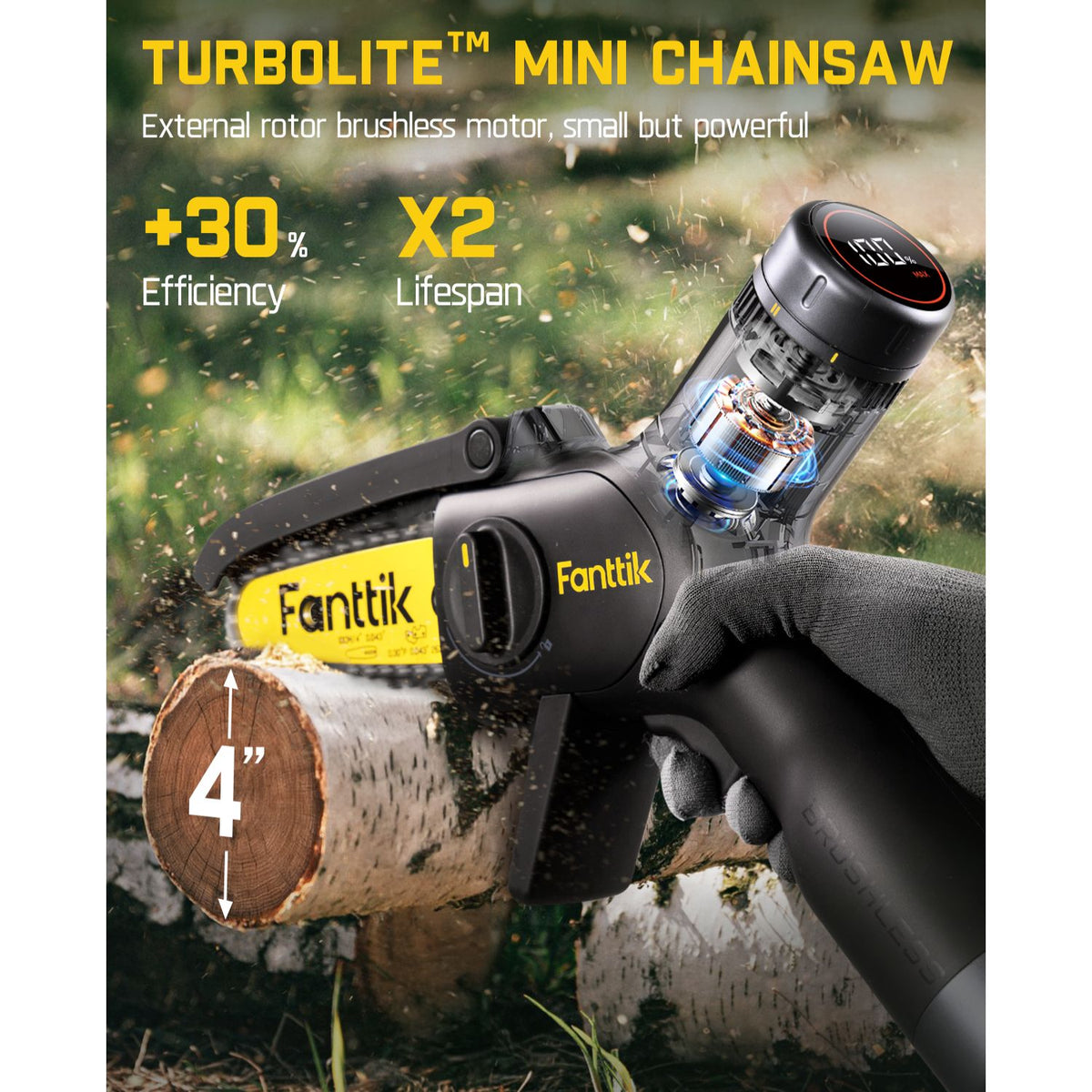 Fanttik W10 APEX Mini Chainsaw - Black