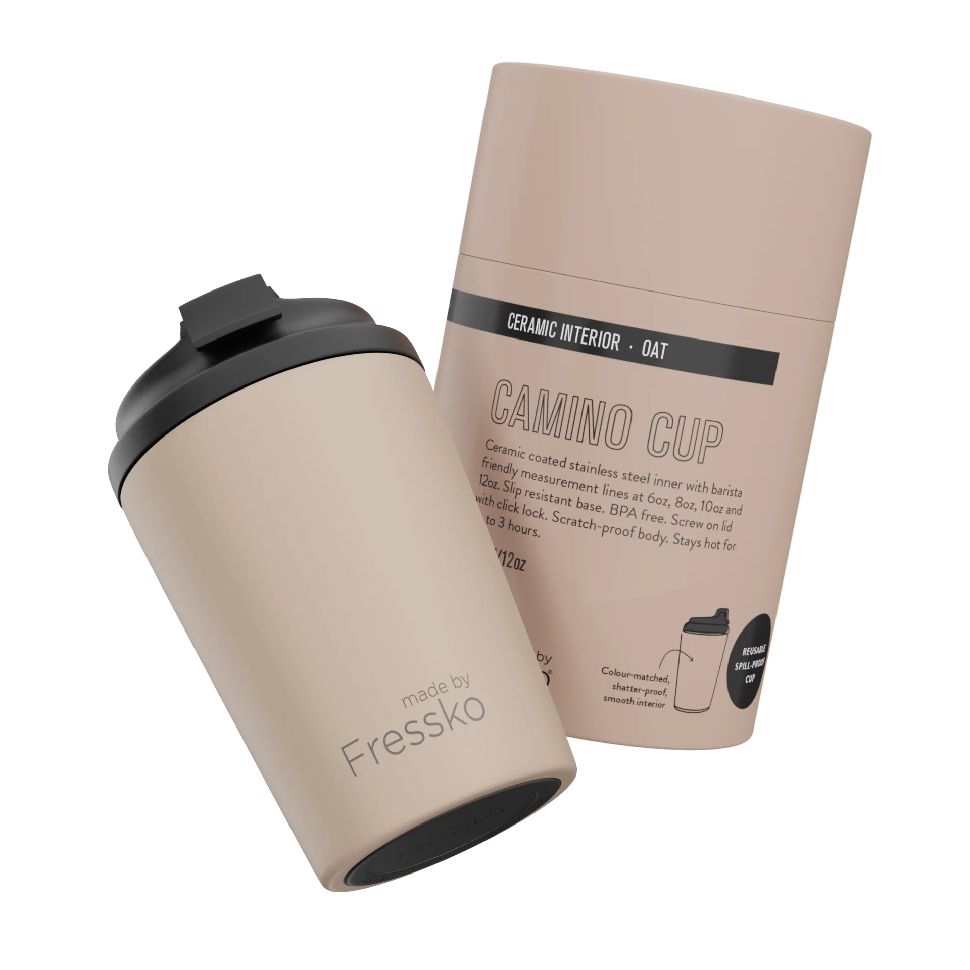 FRESSKO Camino 340ml / 12oz Cup - Ceramic - Oat