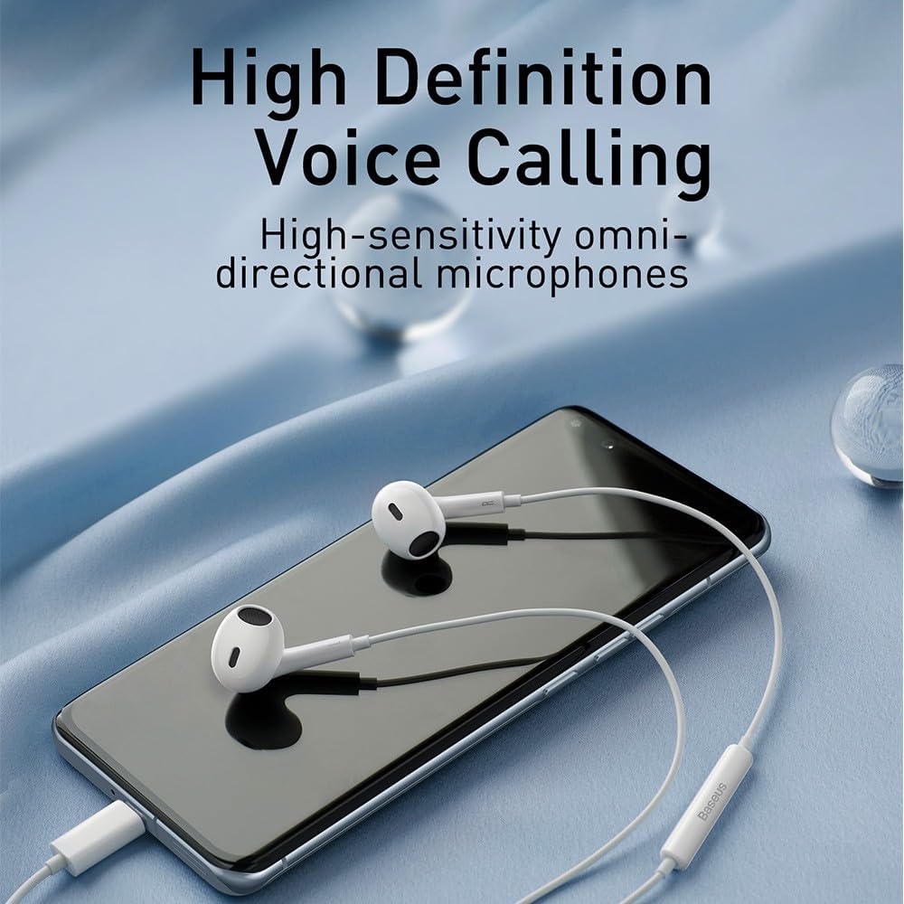 Baseus Encok CZ17 Semi-In-Ear Wired Earphones – White